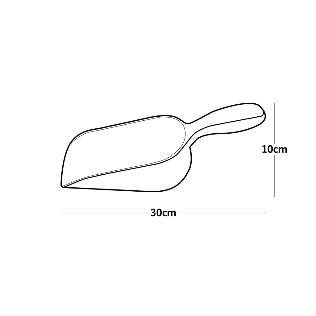 Line drawing of Haxnicks Bamboo Scoop with dimensions