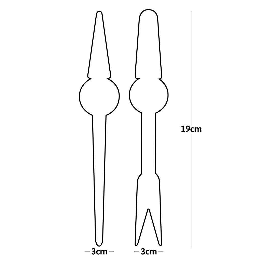 Line drawing of Haxnicks Widger & Dibber with dimensions