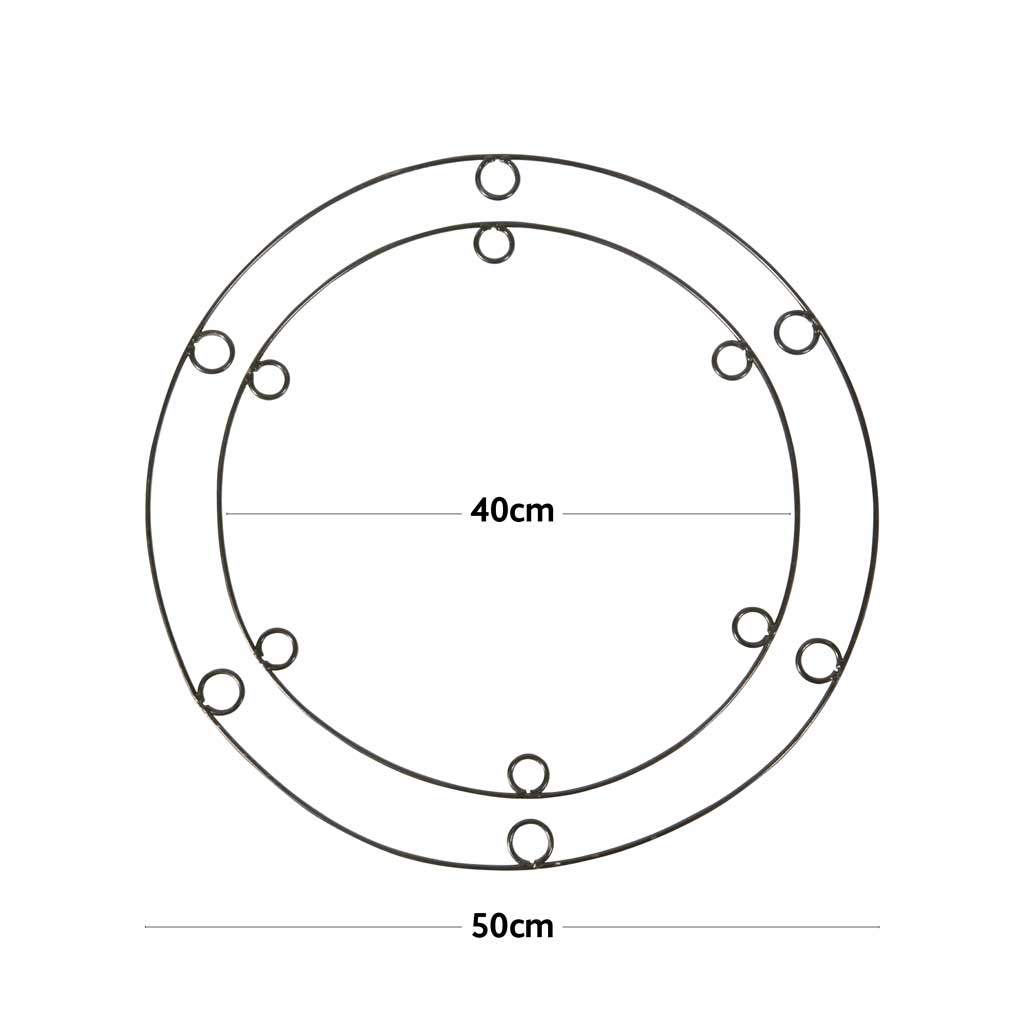 Line drawing of Haxnicks Cane rings with dimensions
