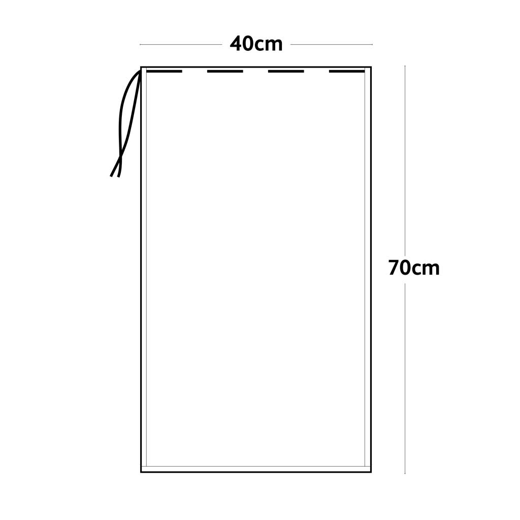 Line drawing of Haxnicks Composting sack with dimensions