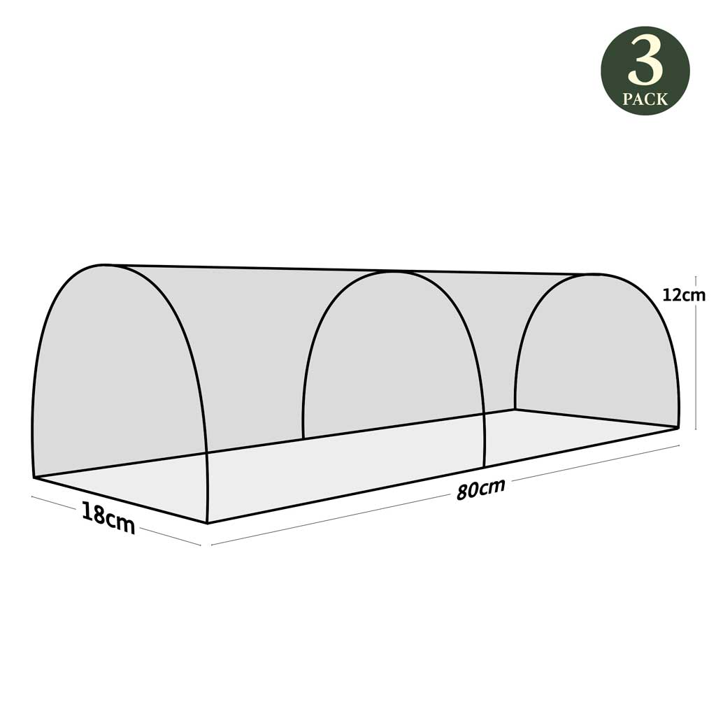 Line drawing of Haxnicks Easy Seedling tunnel with dimensions