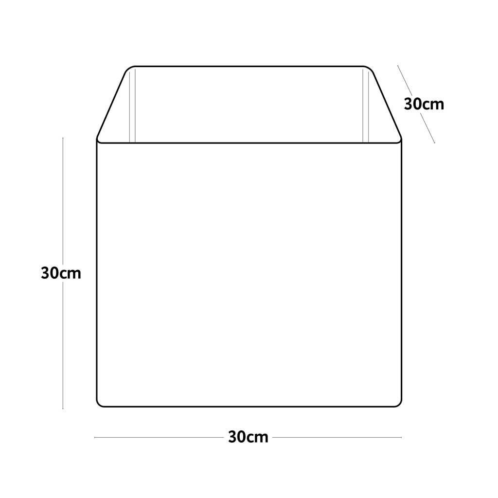 Line drawing of a 20L hemp garden planter with dimensions