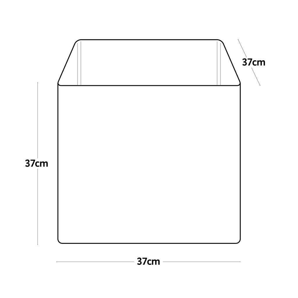 Line drawing of a 40L hemp garden planter with dimensions