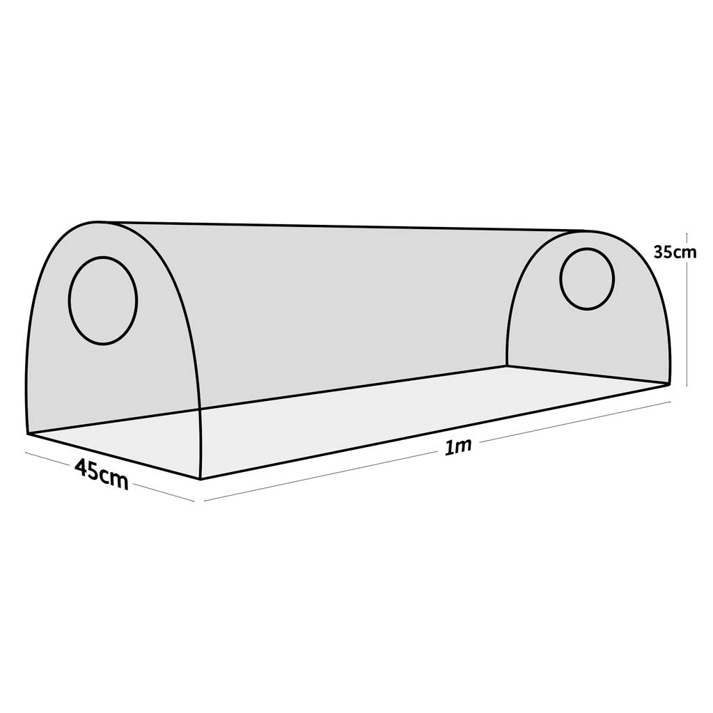 Diagram of Haxnicks Kitchen Garden plant protection cloche with dimensions