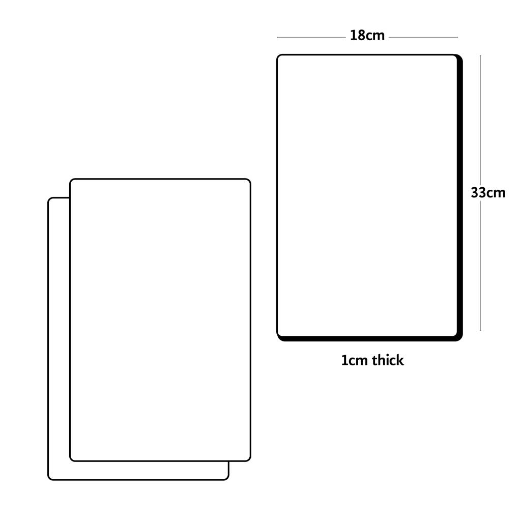 Line drawing of a Haxnicks Microgreens growing mat with dimensions