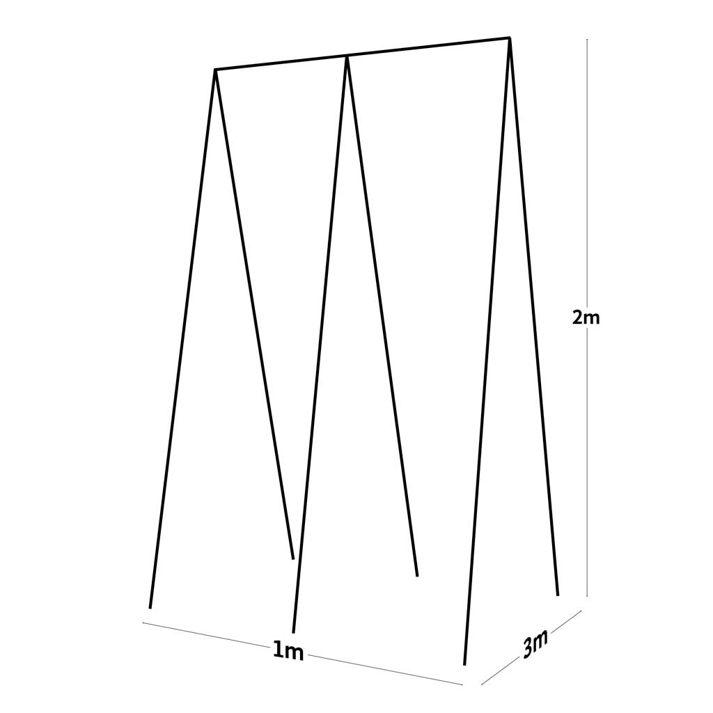 Line drawing of Haxnicks Steel sweet pea and bean plant support frame