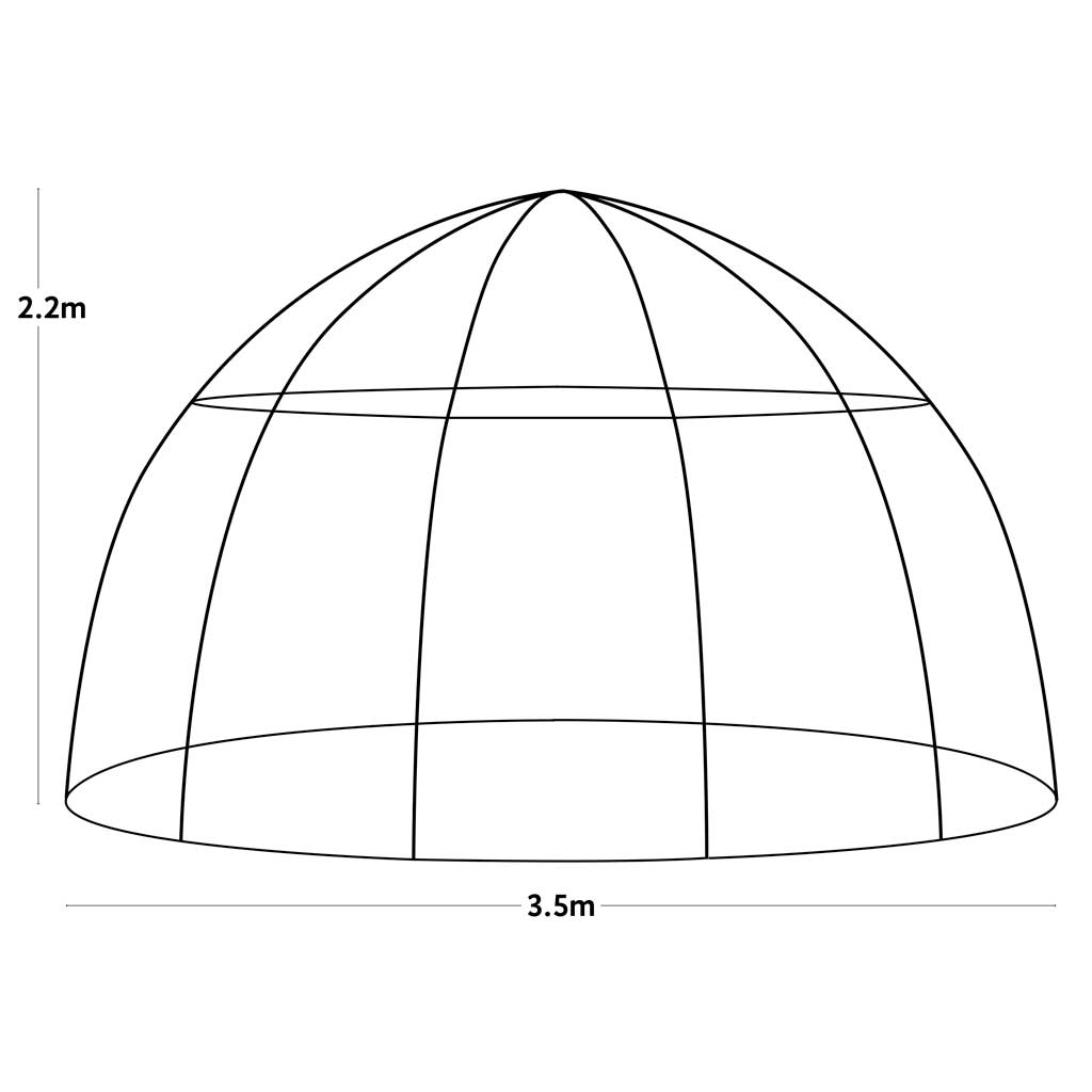Line drawing of Haxnicks large Sunbubble