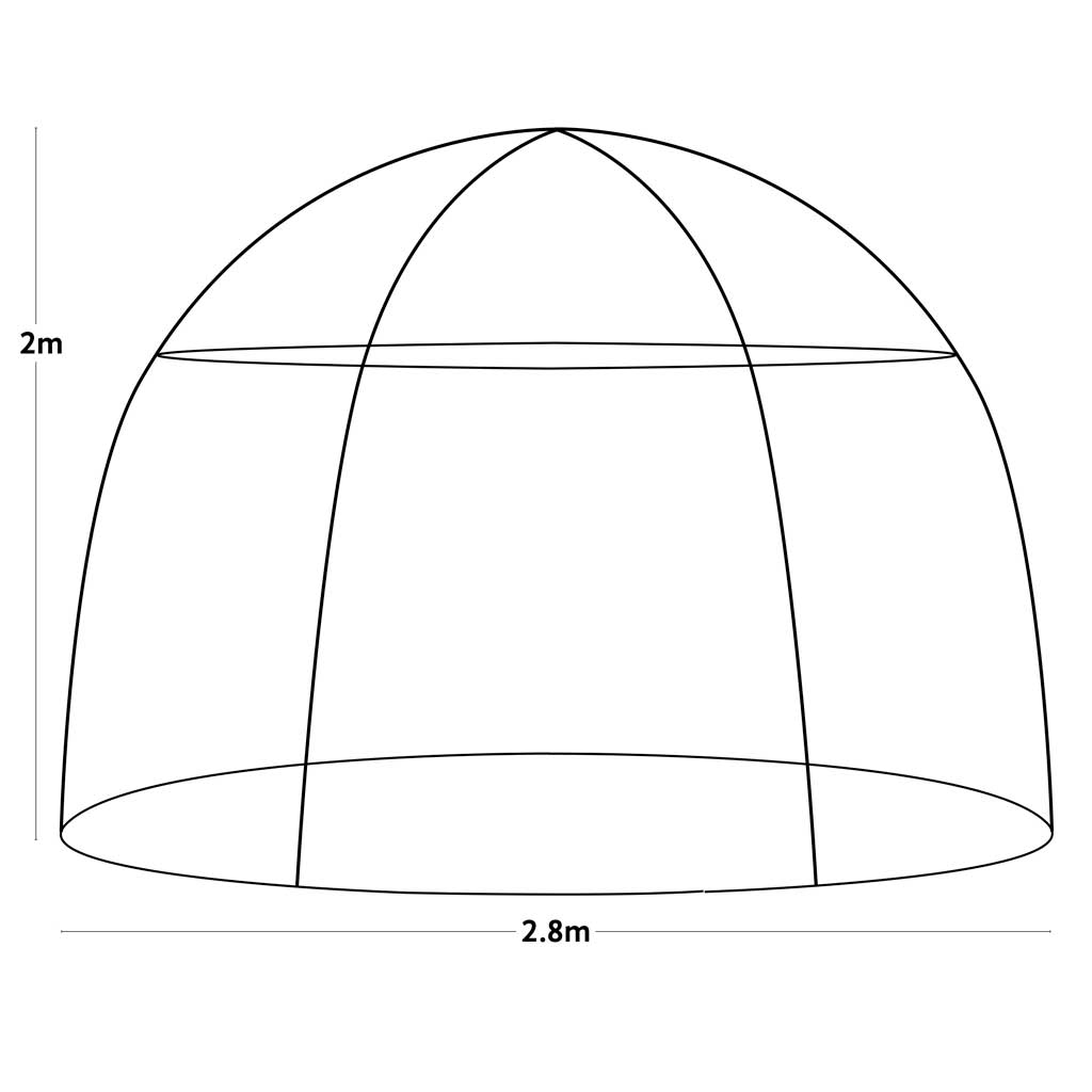 Line drawing of Haxnicks standard Sunbubble