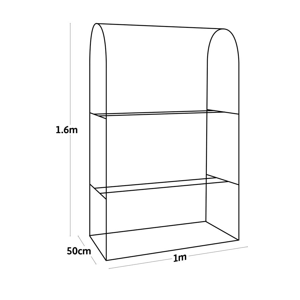 Line drawing of Haxnicks Tomato Crop Booster support frame with dimensions