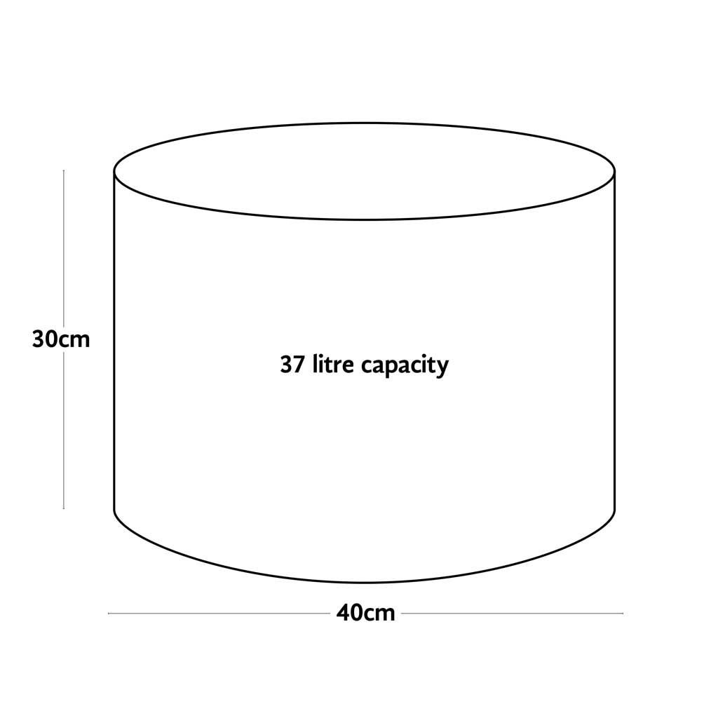Line drawing of a 37L Vigoroot garden vegetable planter