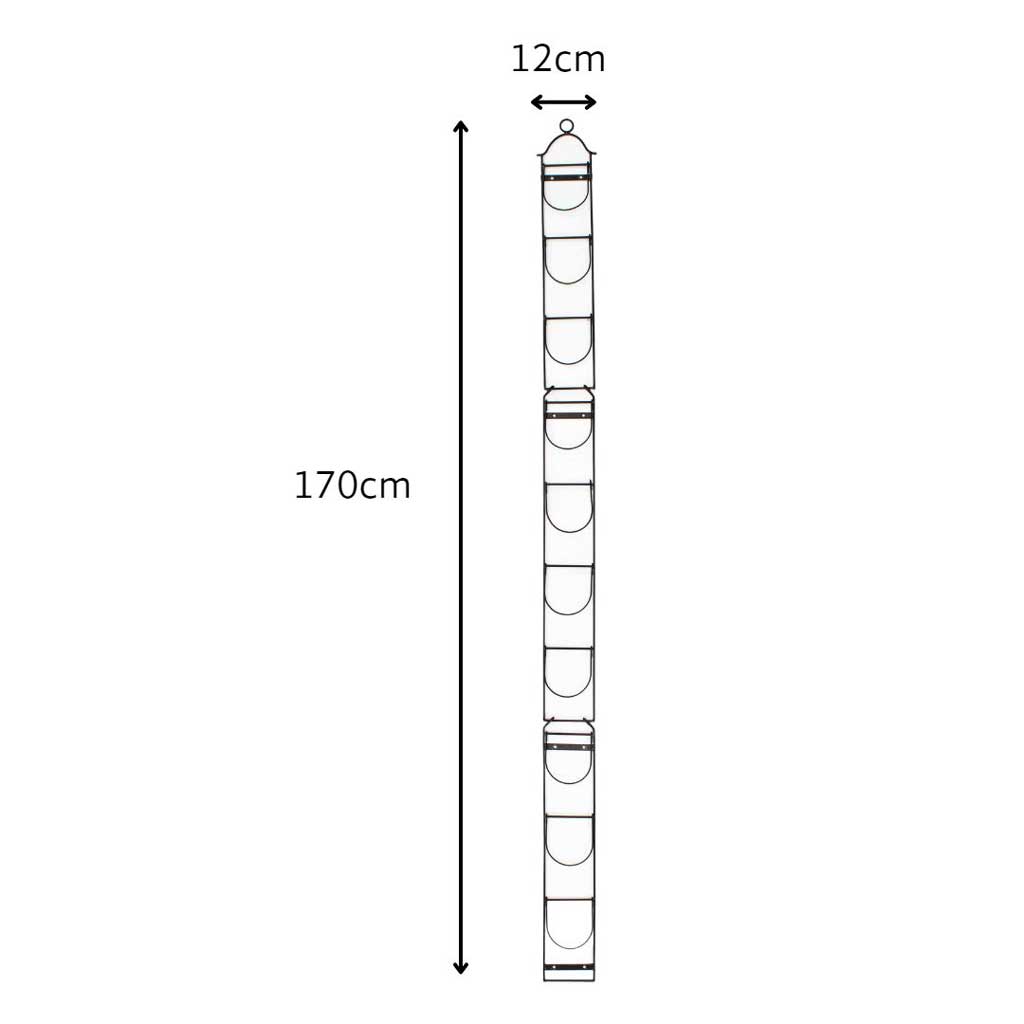 Diagram of Tall Wall Pot holder with dimensions