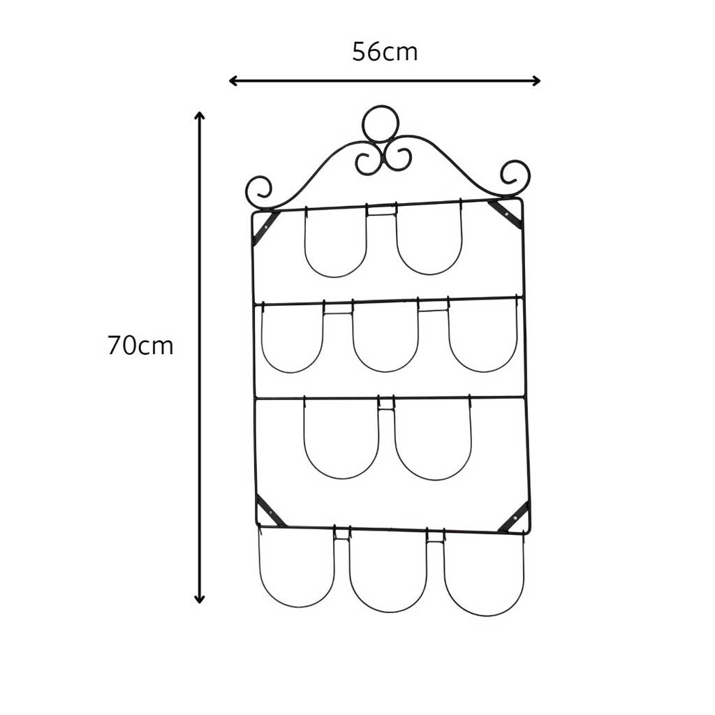 Diagram of Haxnicks Wall pot holder with dimensions