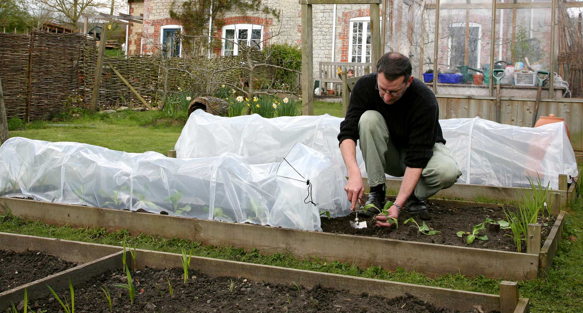 Haxnicks- Easy Poly Tunnel - in use, planting