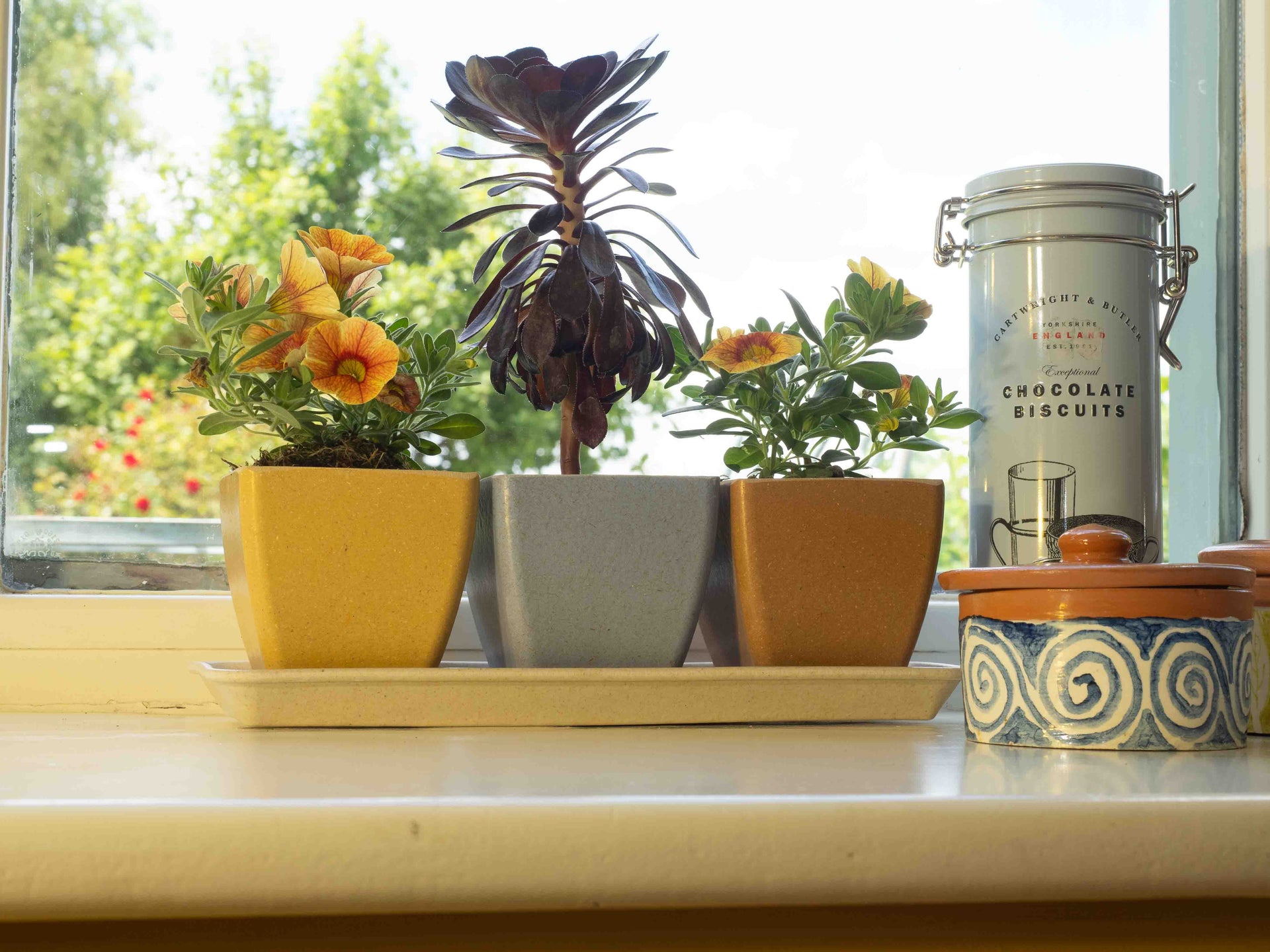 window sill plant pots Earth Pots Windowsill Set – Haxnicks