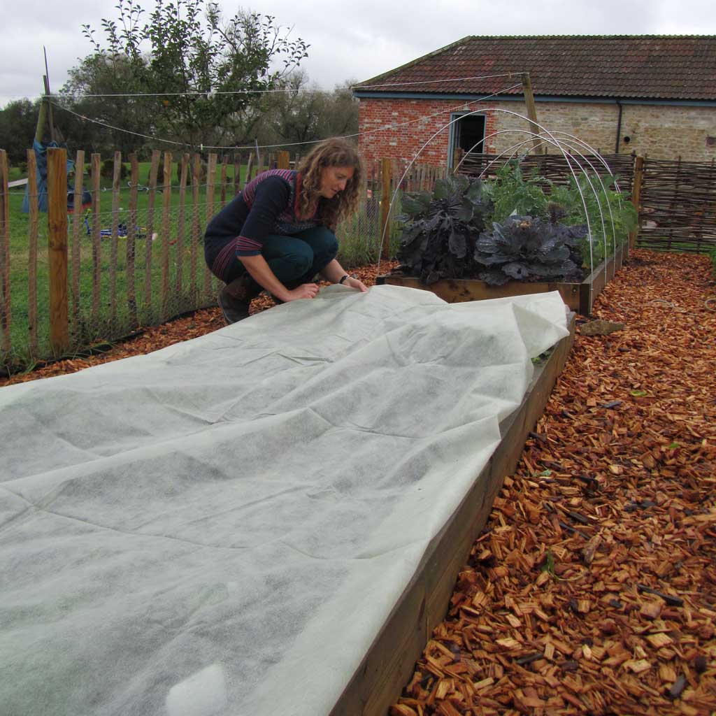 Haxnicks- Eco-Green Fleece Blanket 1.8mx10m - in use being put down