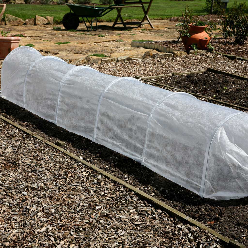 Haxnicks- Giant Easy Fleece Tunnel -in use on raised bed